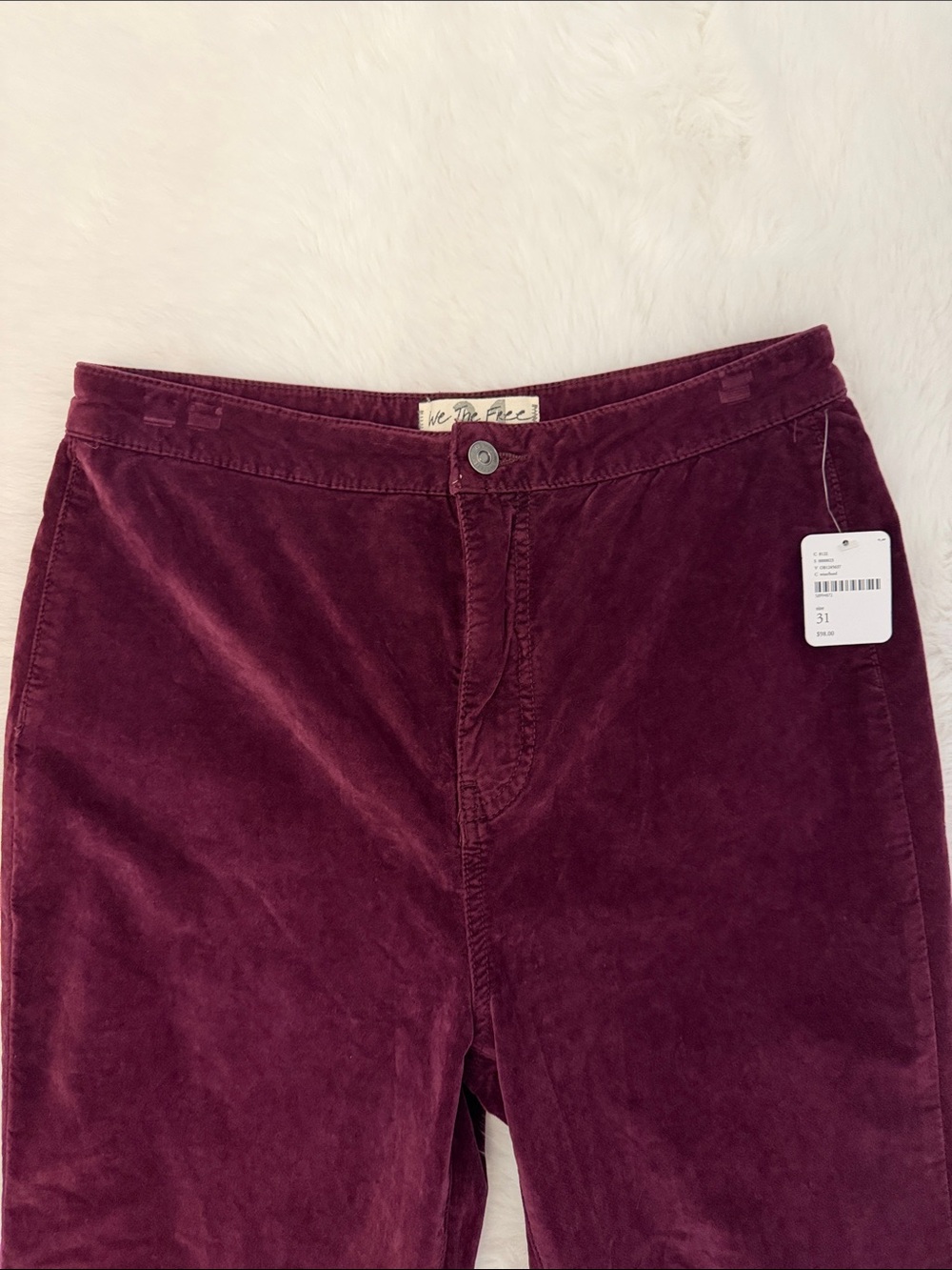 NWT Free People Just Float On Boho Wide Flare Leg Purple Velvet Pants - Picture 10 of 16